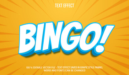Bingo 3d editable text effect style