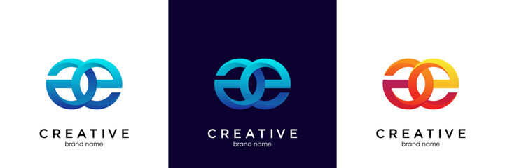 Fototapeta premium Initial letter GE logo design template.