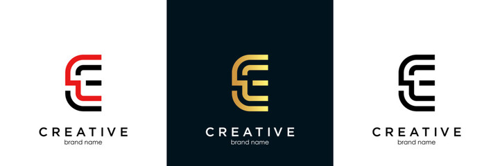 Letter E logo icon design template elements
