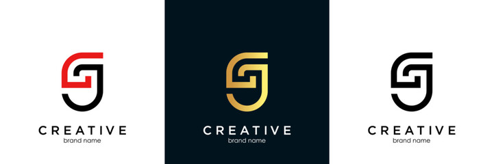 Alphabet letter icon logo GJ or JG