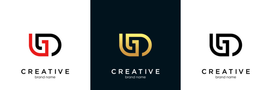 GD letter golden typography brand logo design gd typo icon, gd logo, gd beauty brand logo