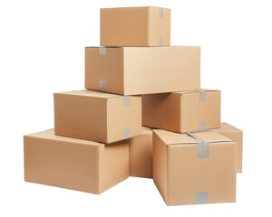 Pile cardboard isolated on transparent background, realistic png element.