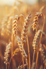 Naklejka premium Stunning Wheat Field on a Sunny Day