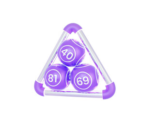 Lottery balls of lucky games with metal silver triangle edge 