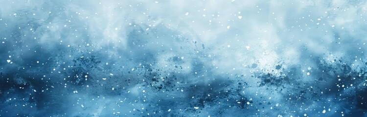 Fototapeta na wymiar Soft Blue Watercolor Background with Snow Texture