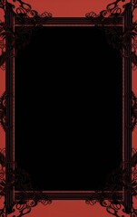 ornate gothic frame with a dark red background in digital art style