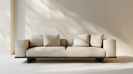 Contemporary minimalist living spaces based on a sofa composition - obrazy, fototapety, plakaty