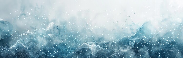 Soft Blue Watercolor Background with Snow Texture - obrazy, fototapety, plakaty