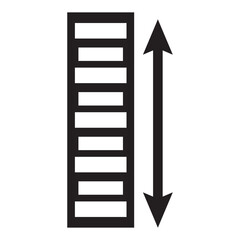 Human height icon set, height measurement icon set black vector