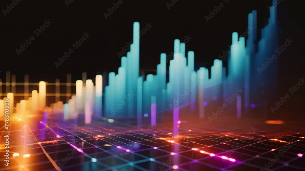 Poster an abstract image of a bar chart that visually represents data trends and patterns in a simple and s