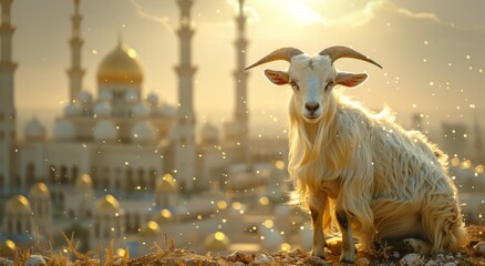 Goat With eid Background Generated with Ai tools