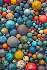 Fototapeta na wymiar Multicolored Balls Piled Together