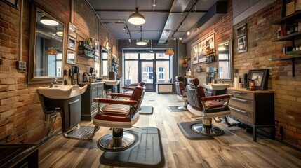 Expert barber offering stylish haircuts in a modern salon setting.