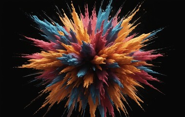 Vivid Display of Abstract CGI Artwork: An Explosion or Blooming Flower