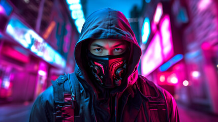 portrait of a person mysterious hacker street