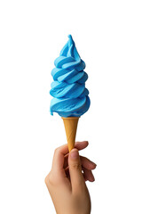 blue ice cream on a transparent background