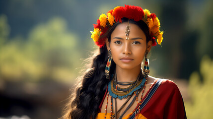 woman in traditional Indian costume portrait
