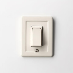 generated illustration of a light switch on white wall.