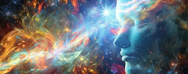 Fototapeta premium Psychedelic research institute, exploring consciousness, mind expanded