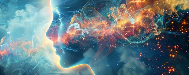 Psychedelic research institute, exploring consciousness, mind expanded - obrazy, fototapety, plakaty