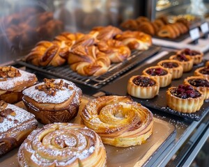 Obraz na płótnie Canvas Quantum bakery, where pastries are entangled with flavors