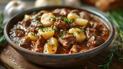 Russian Beef Stroganoff on Decorated Table