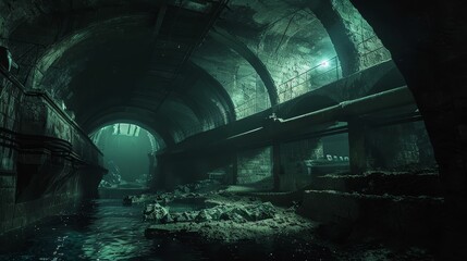Subterranean city, life below surface - obrazy, fototapety, plakaty