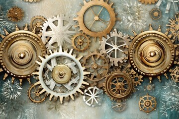 Steampunk Snowflakes a Captivating Background of Victorian-Inspired Cogs, Gears, and Snowflake Magic

Steampunk Snowflakes a Captivating Background of Victorian-Inspired Cogs, Gears, and Snowflake Mag
