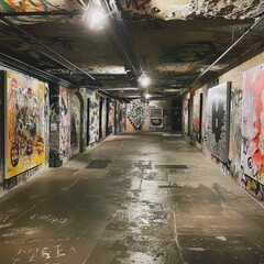 Underground art gallery, showcasing subterranean talents