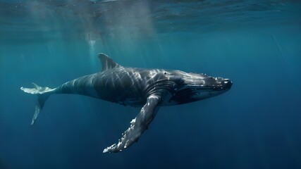 Fototapeta premium Underwater view of whale