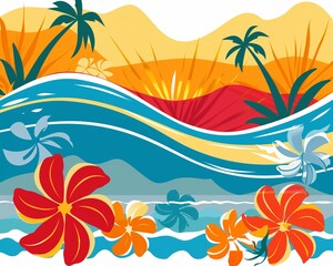 Fototapeta na wymiar Beach towel clipart with colorful patterns.