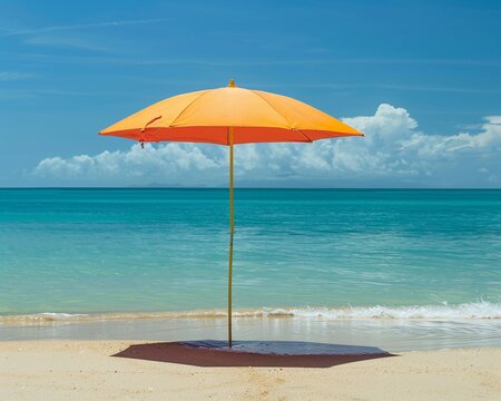 Umbrella clipart providing shade on the beach.