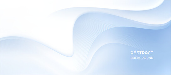 White and blue abstract background with wavy shapes.