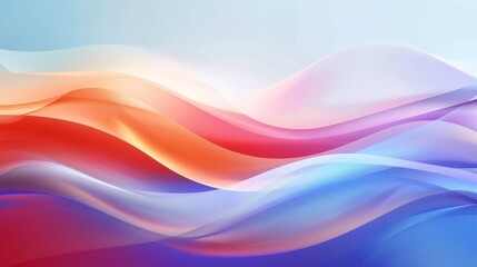 Blue, Red, and White Background With Wavy Lines