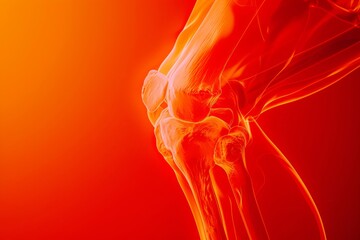 Identifying knee pain sources: injuries, cartilage wear, inflammation highlighted in red