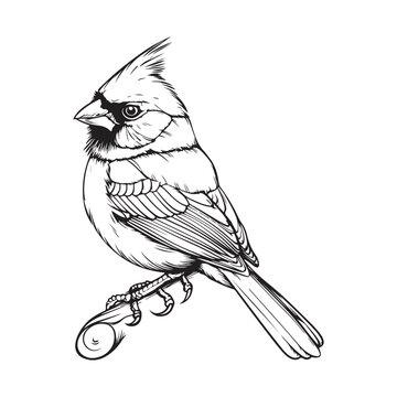 Cardinal bird Black and White Stock Design & Images
