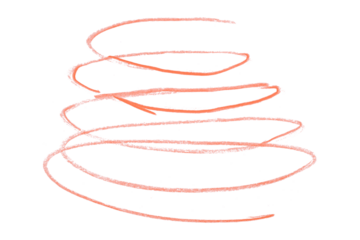 orange pencil strokes isolated on transparent background