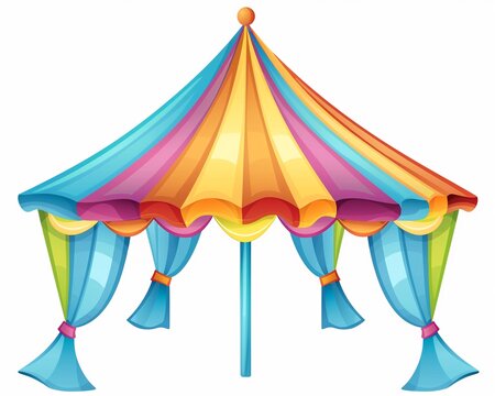 Beach tent clipart with a colorful canopy.