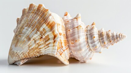 Obraz premium Sea Shell Close Up on White Background