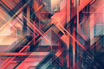 Craft an abstract geometric pattern reminiscent of futuristic cityscapes