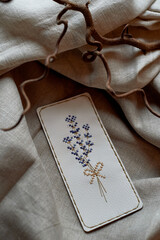 Wabi sabi. The simplicity and beauty of things. Embroidered leather bookmark for books - 778382561