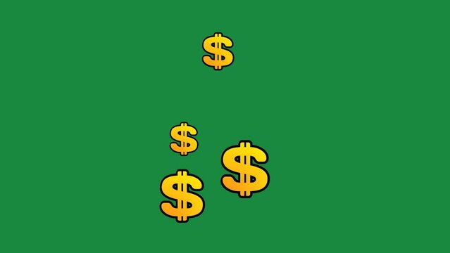 Group of sollar reveal animation isolated with green. Video illustrating for profit bussines