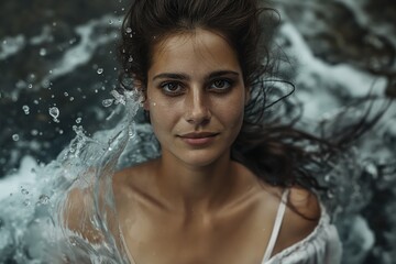 Woman Floating in Ocean Depths