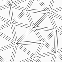 Abstract geometric low poly seamless vector pattern with triangles. Minimalistic design. Low poly art. Vector outline monochrome polygonal geometrical background. - 778386714
