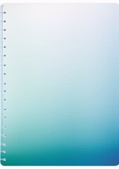 Blue and green gradient notebook with spiral binding, on a white background, in a minimalist style, for planners and journals.