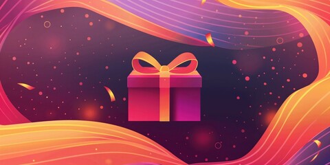 Abstract background with vibrant gift box - 778387777