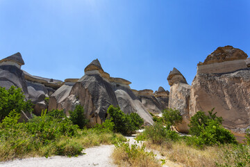 Pasabag, its famous fairy chimneys in Goreme Valley, Cappadocia - 778388312