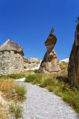 Pasabag, its famous fairy chimneys in Goreme Valley, Cappadocia - 778388325