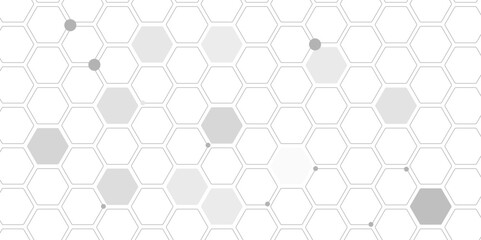 White hexagon ceramic tiles. Modern seamless pattern, white colored hexagon ceramic tiles. Vector white background with hexagons for science, medicine and technology