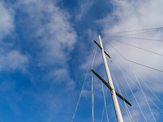 Masts of a large sailboat